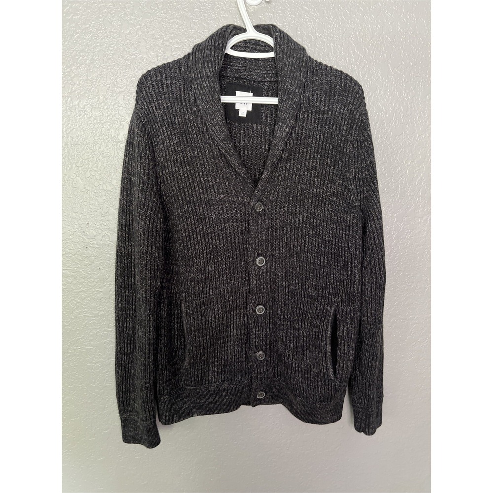 GAP Mens /Womans Large Cardigan Gray Shawl Collar‎ Chunky Fisherman Grandpacore